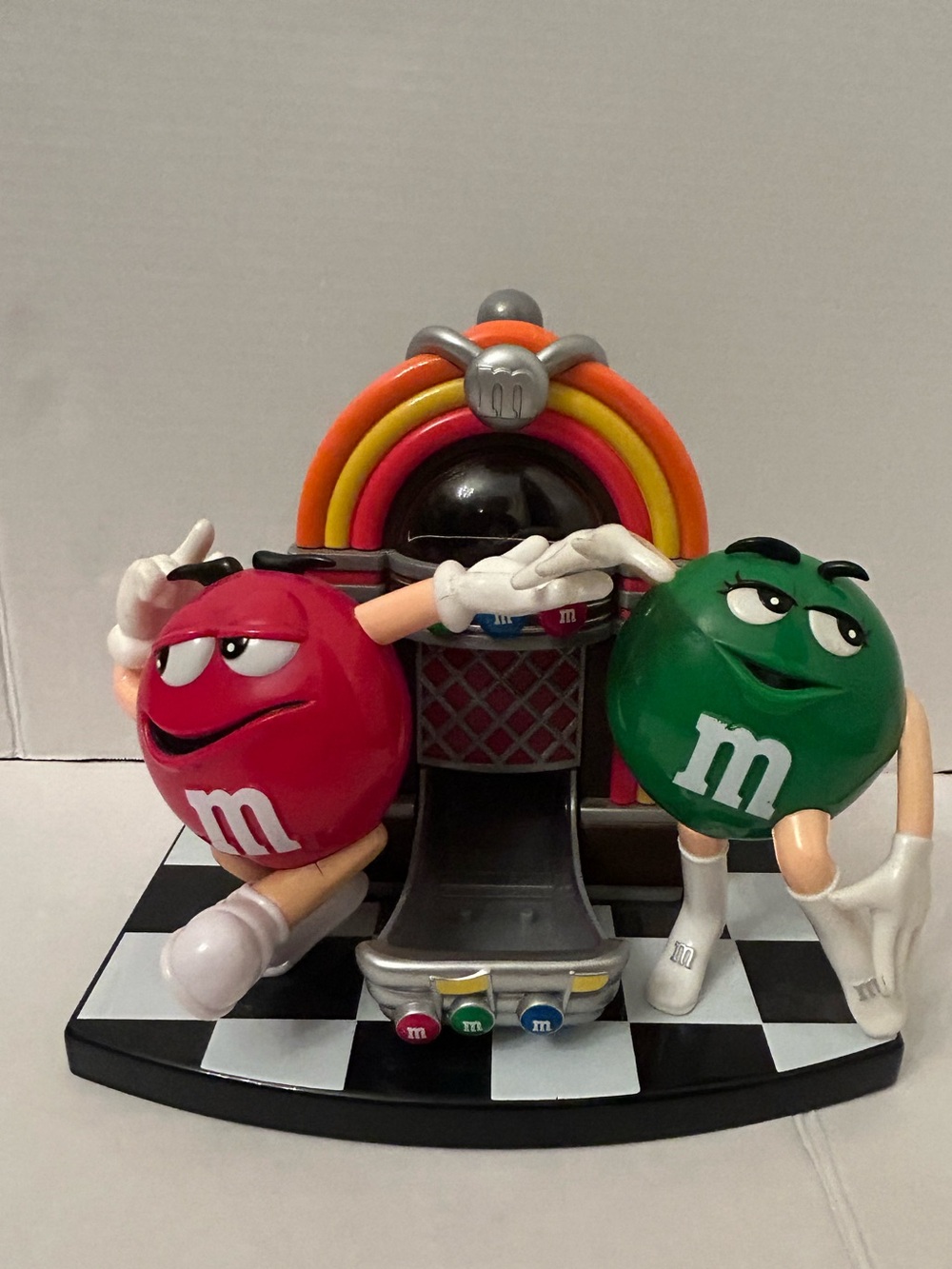 M&M'S Red & Green Jukebox Dance Figurine candy dispenser